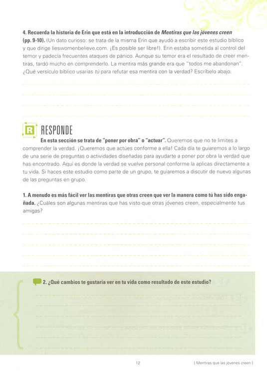 Mentiras que las jóvenes creen, Guía de estudio: Y la verdad que las hace libres