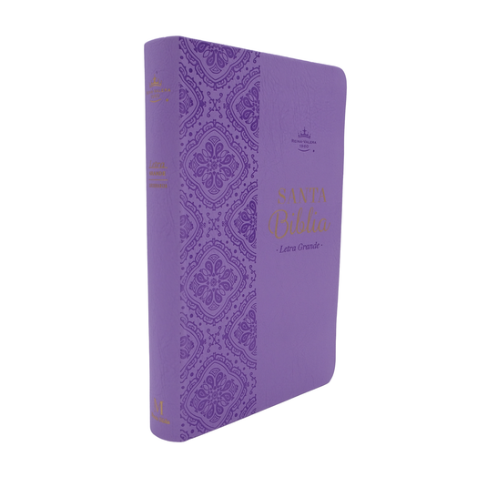 Biblia RVR 1960, Tamaño manual, Letra Grande, imitación piel lila