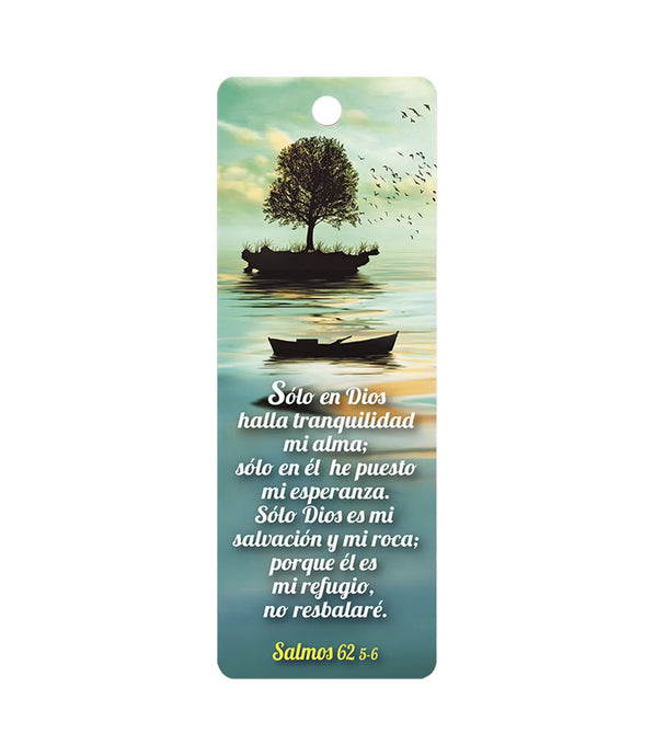 Separador de libros 3D unisex Salmos 62:5-6 (bilingüe)