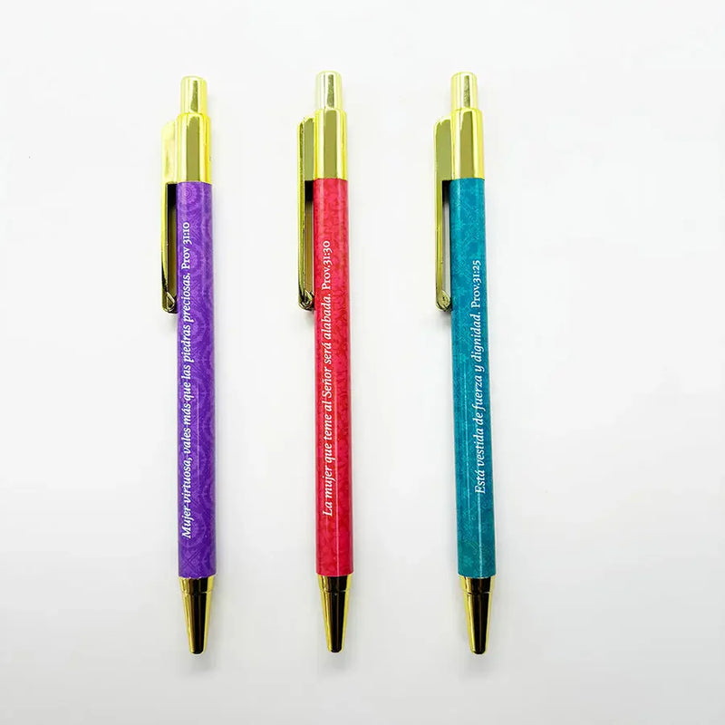 Cargue la imagen en el visor de la galería, Set de 3 Lapiceros Mujer de Dios
