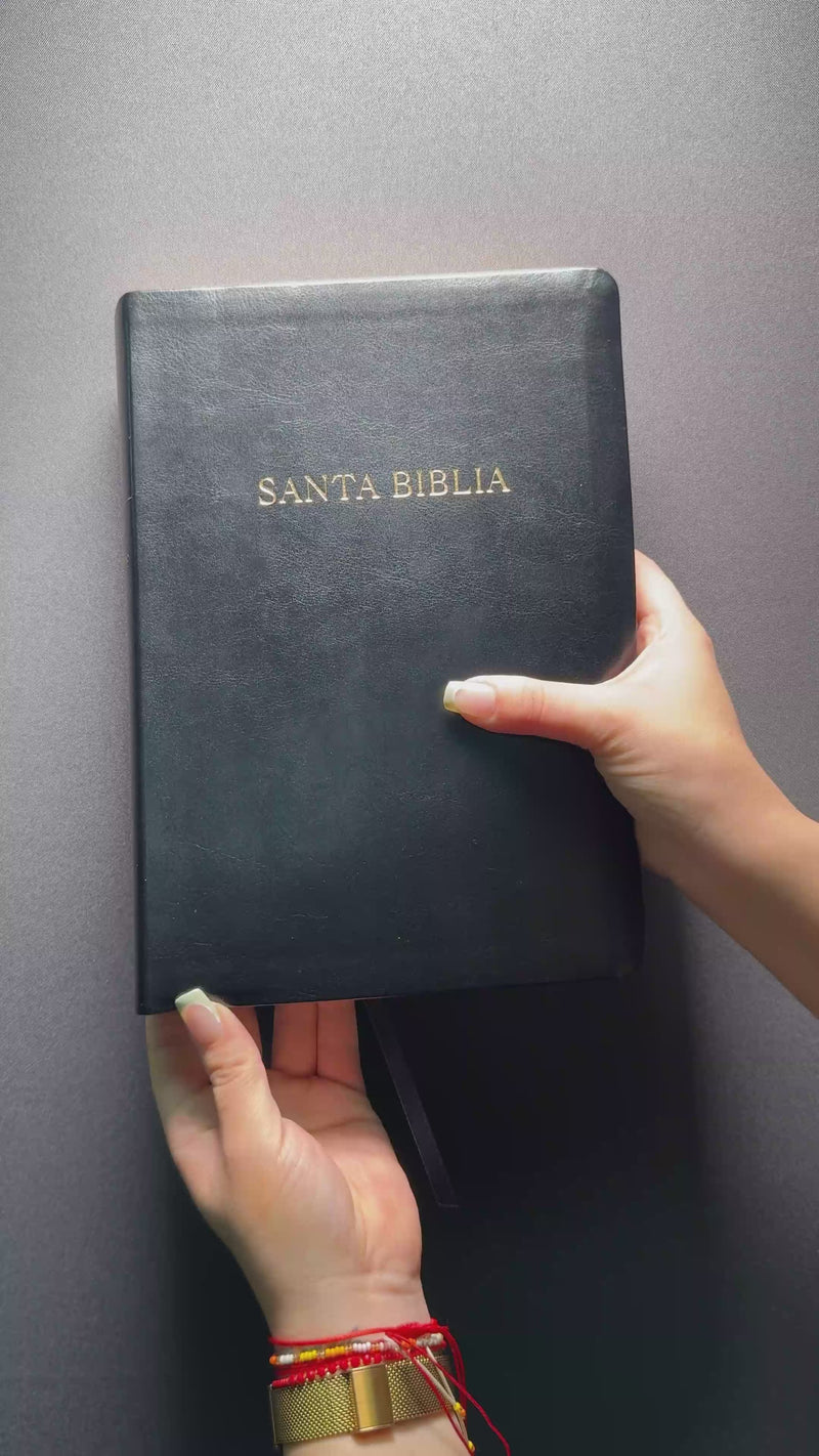 Cargar y reproducir video en Gallery Viewer, Biblia ultrafina RVR 1960, Letra Súper Gigante, símil piel negra
