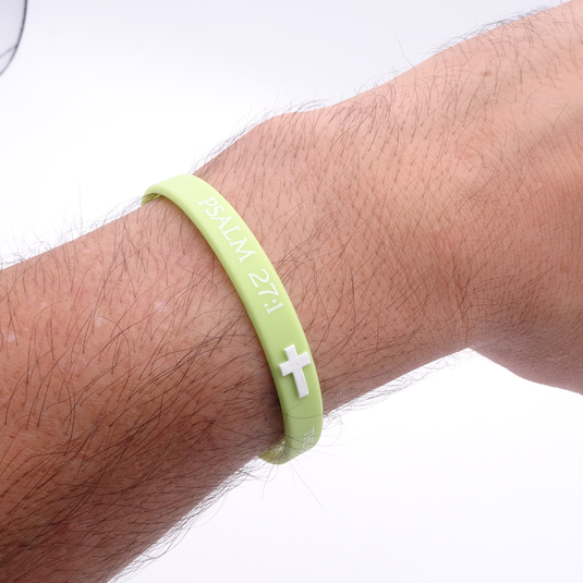 Pulsera de goma con versículo tonos pastel (Variedad de colores)