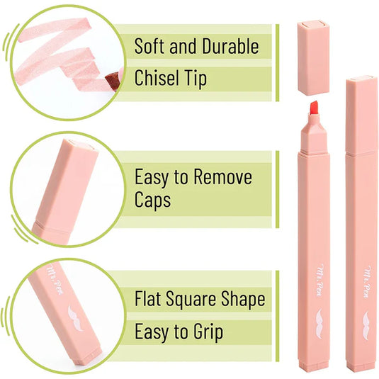 Paquete de 8 marcadores de punta cincel Mr. Pen Boho