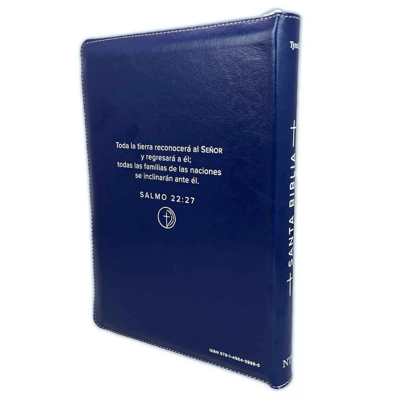 Cargue la imagen en el visor de la galería, Santa Biblia NTV, con zíper, con referencias, Letra Grande, imitación piel azul
