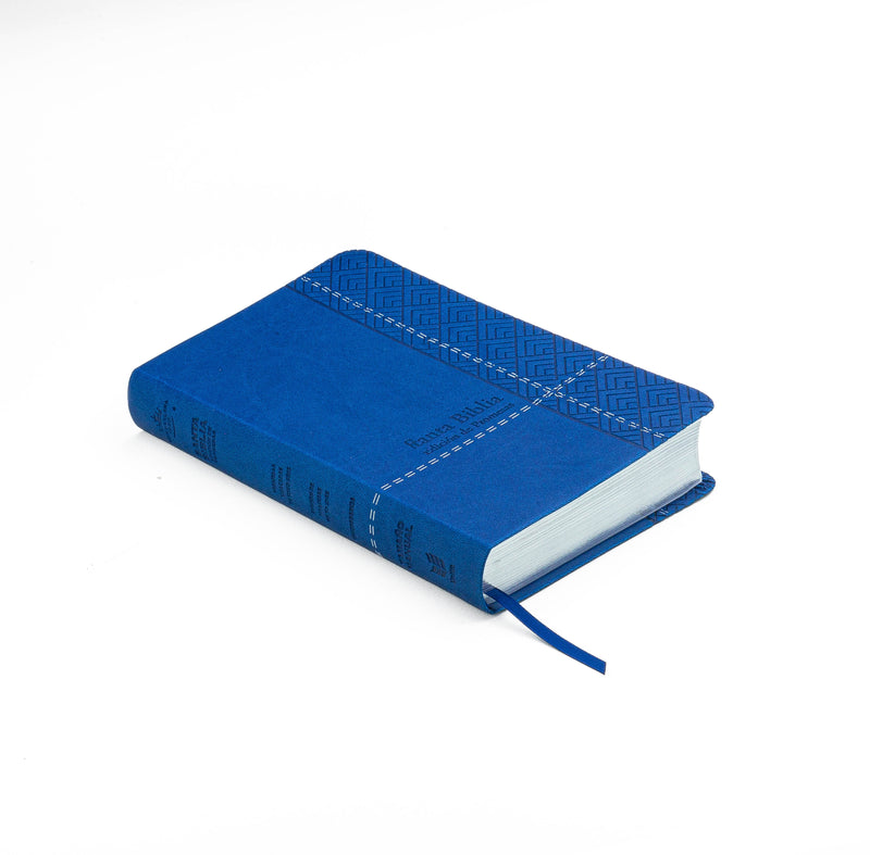 Cargue la imagen en el visor de la galería, Biblia de Promesas RVR 1960, Tamaño Manual, Letra Grande, piel especial azul
