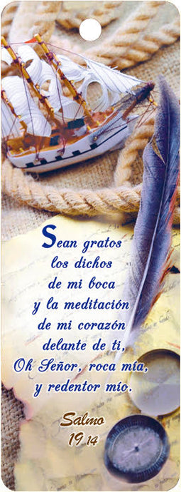 Separador de libros 3D unisex Salmo 19:14 (bilingüe)