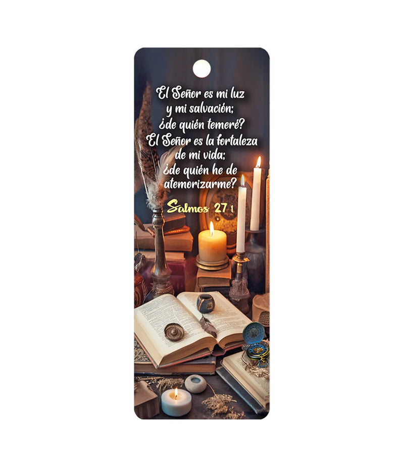 Cargue la imagen en el visor de la galería, Separador de libros 3D unisex Salmos 27:1 (bilingüe)

