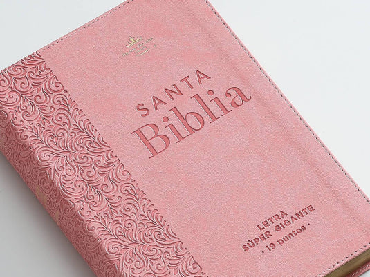 Biblia RVR 1960, Letra Súper Gigante, imitación piel rosada